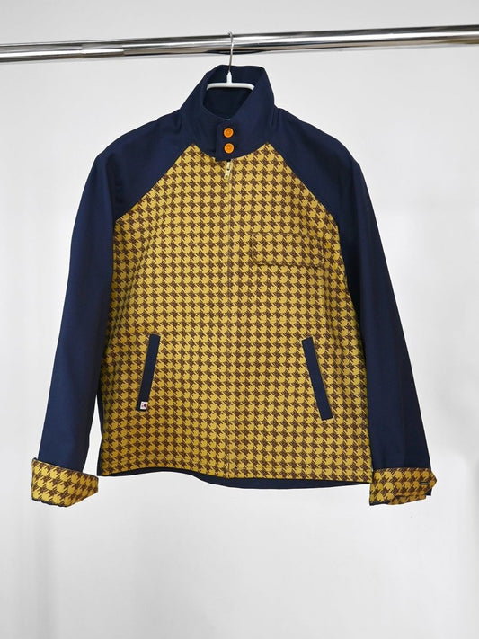 "Beetletooth" print Jacket (SAMPLE/ONE-OFF) - Navy/Honey. Design by HO HOS HOLE IN THE WALL