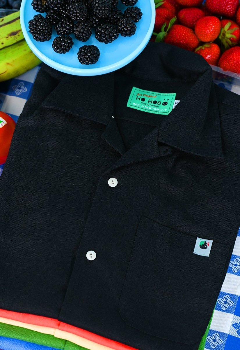 "Tutti Frutti" Heavy Linen Shirt - Blackberry (ONE-OFF)